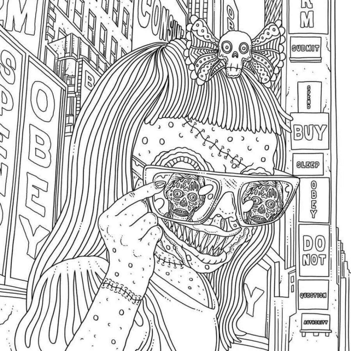 Nasty and disgusting horror coloring book