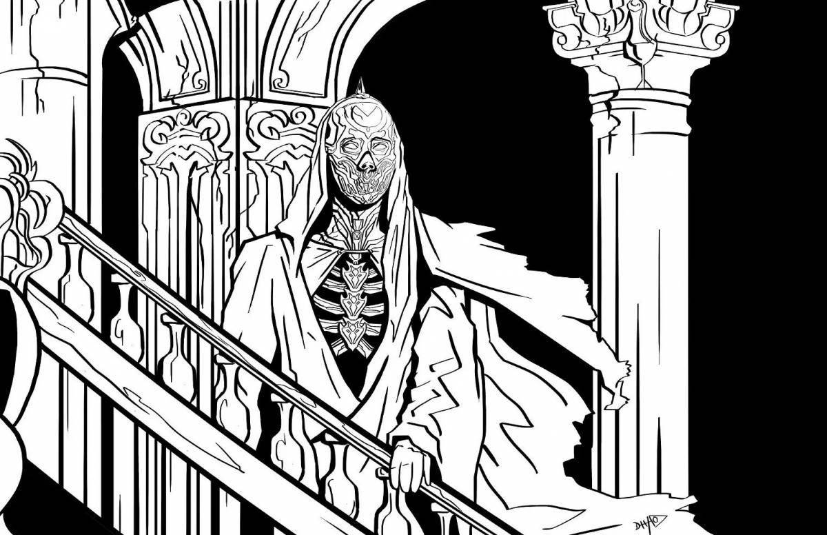 Coloring page nasty and sinister horror