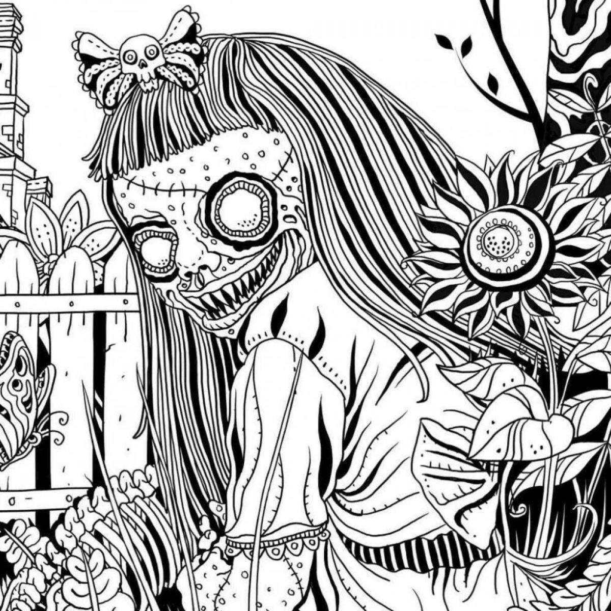 Nasty and terrible horror coloring book