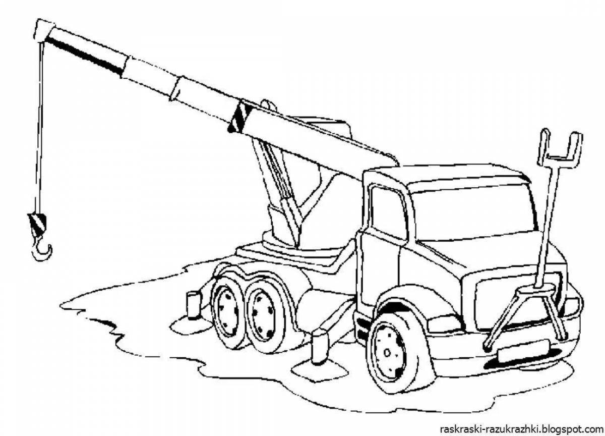 Magic Crane Coloring Page for 5-6 year olds