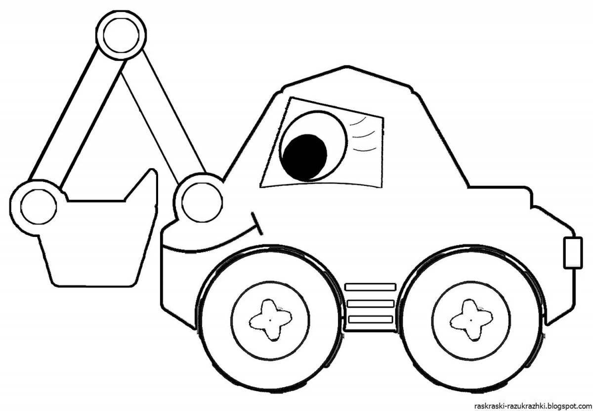 Радостная раскраска строительной техники для малышей