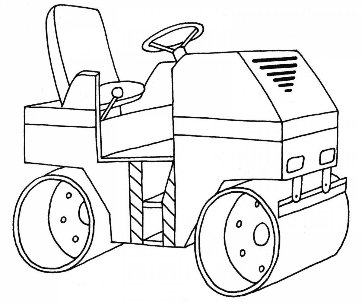 Amazing construction machinery coloring page for kids