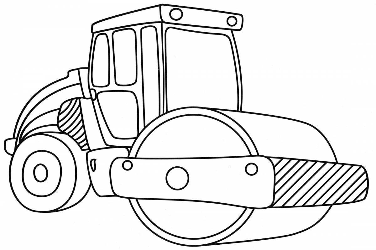 Cute construction machinery coloring page for toddlers