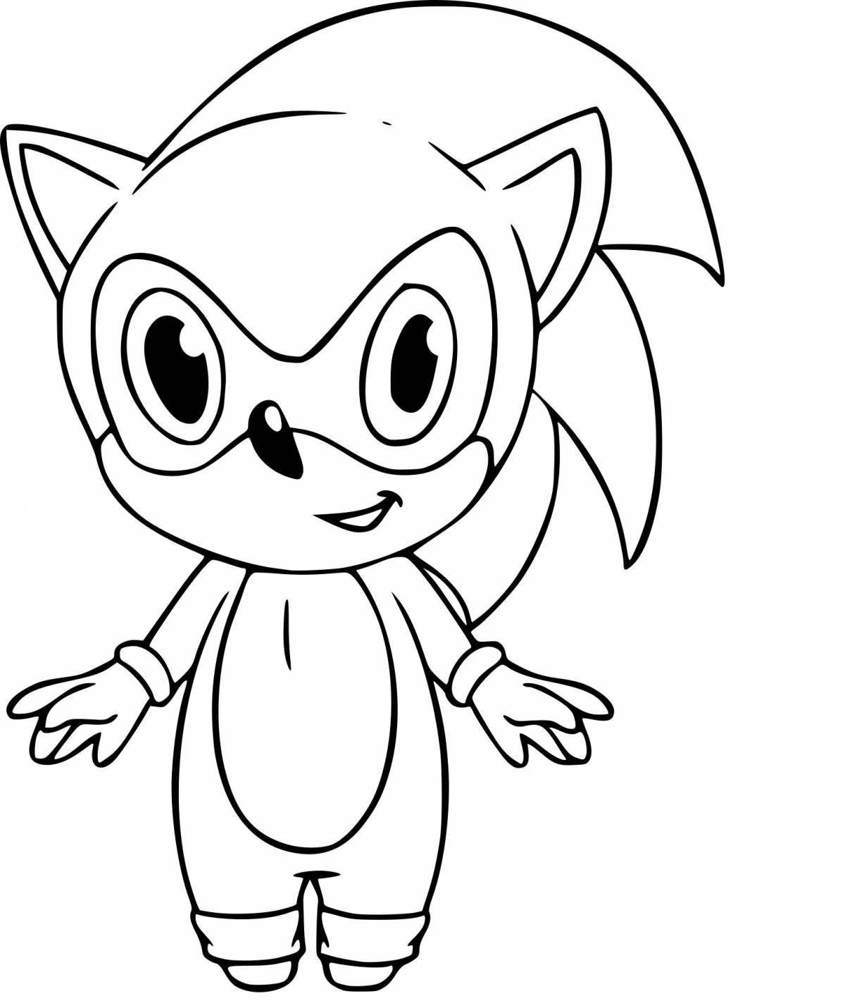 Playful sonic coloring book for kids 5-6 years old