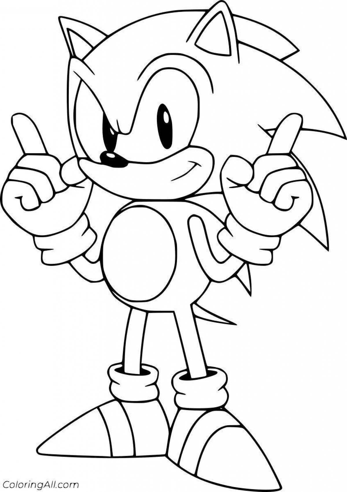 Color-crazy coloring page sonic for children 5-6 years old