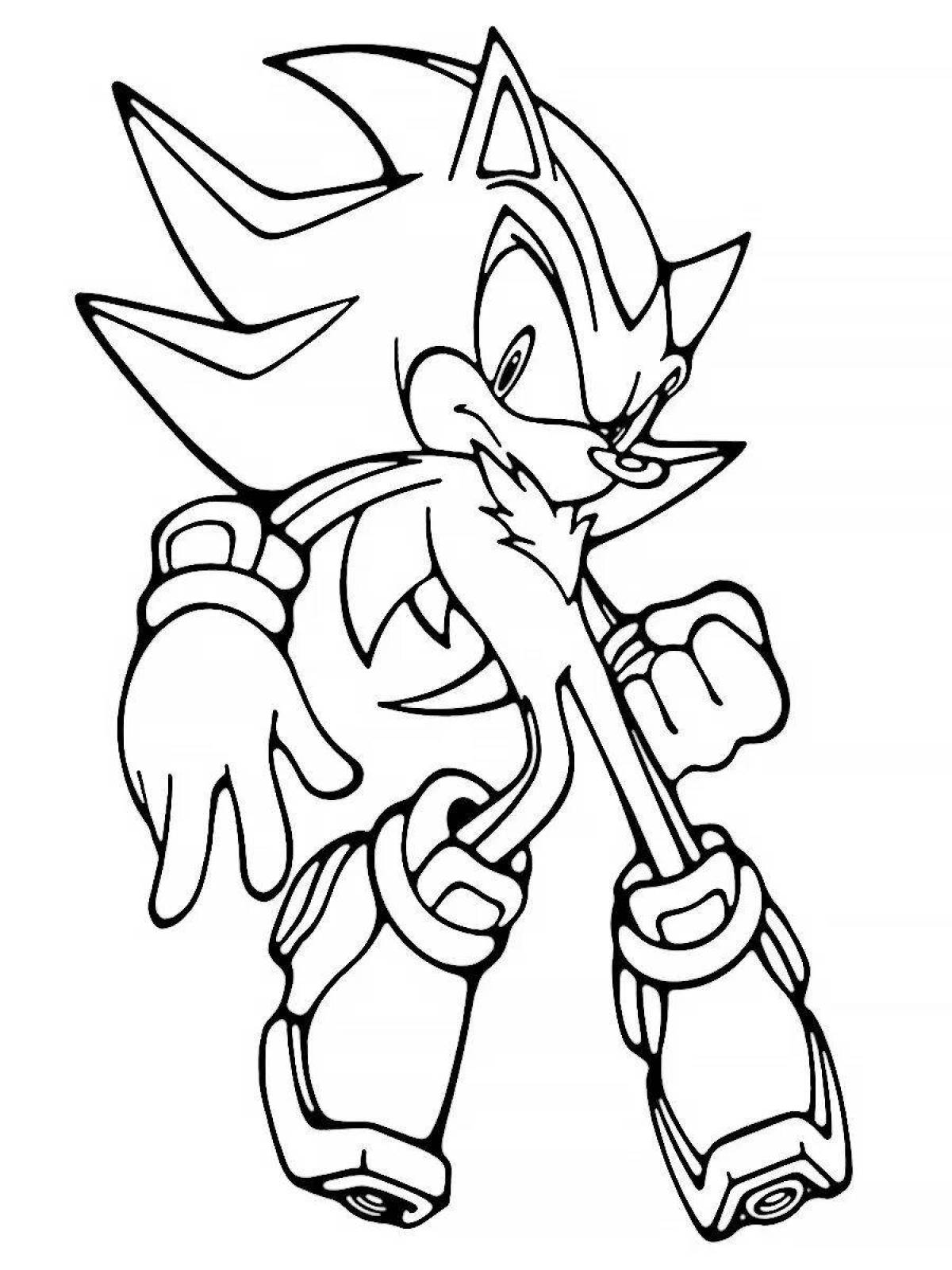Color-brilliant coloring page sonic for children 5-6 years old