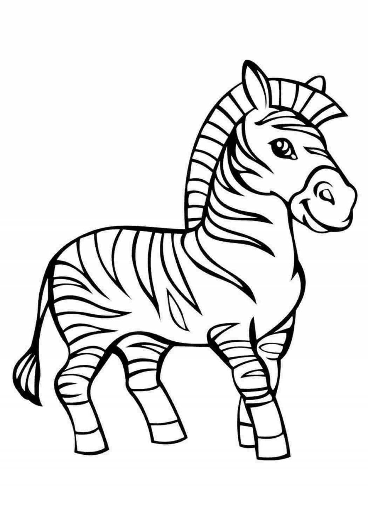 Увлекательная раскраска зебра для pre-k