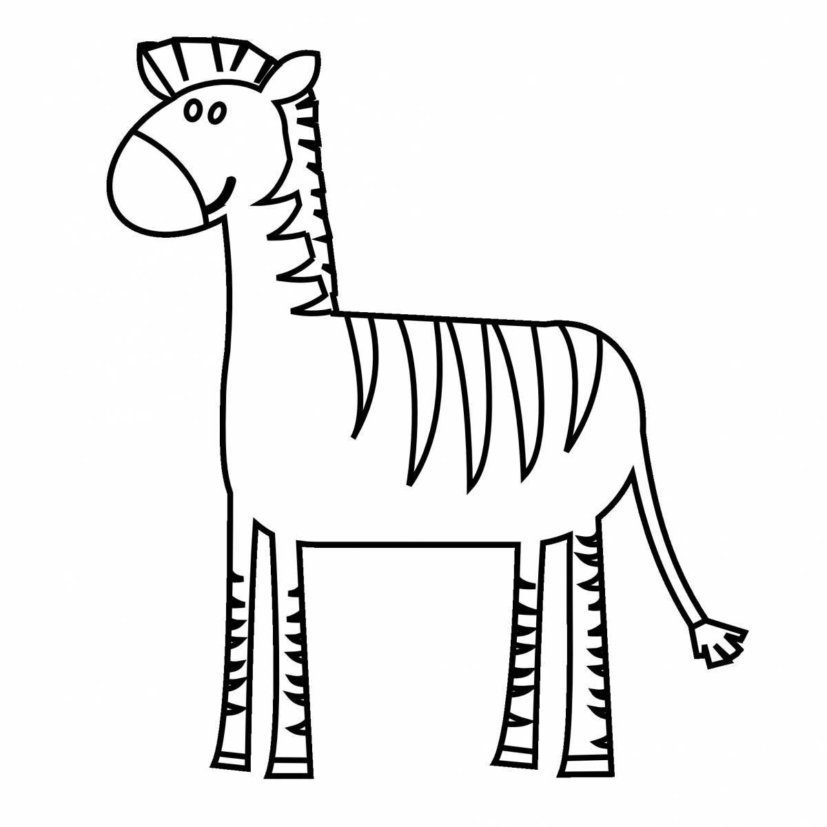 Восхитительная страница раскраски зебры для юниоров