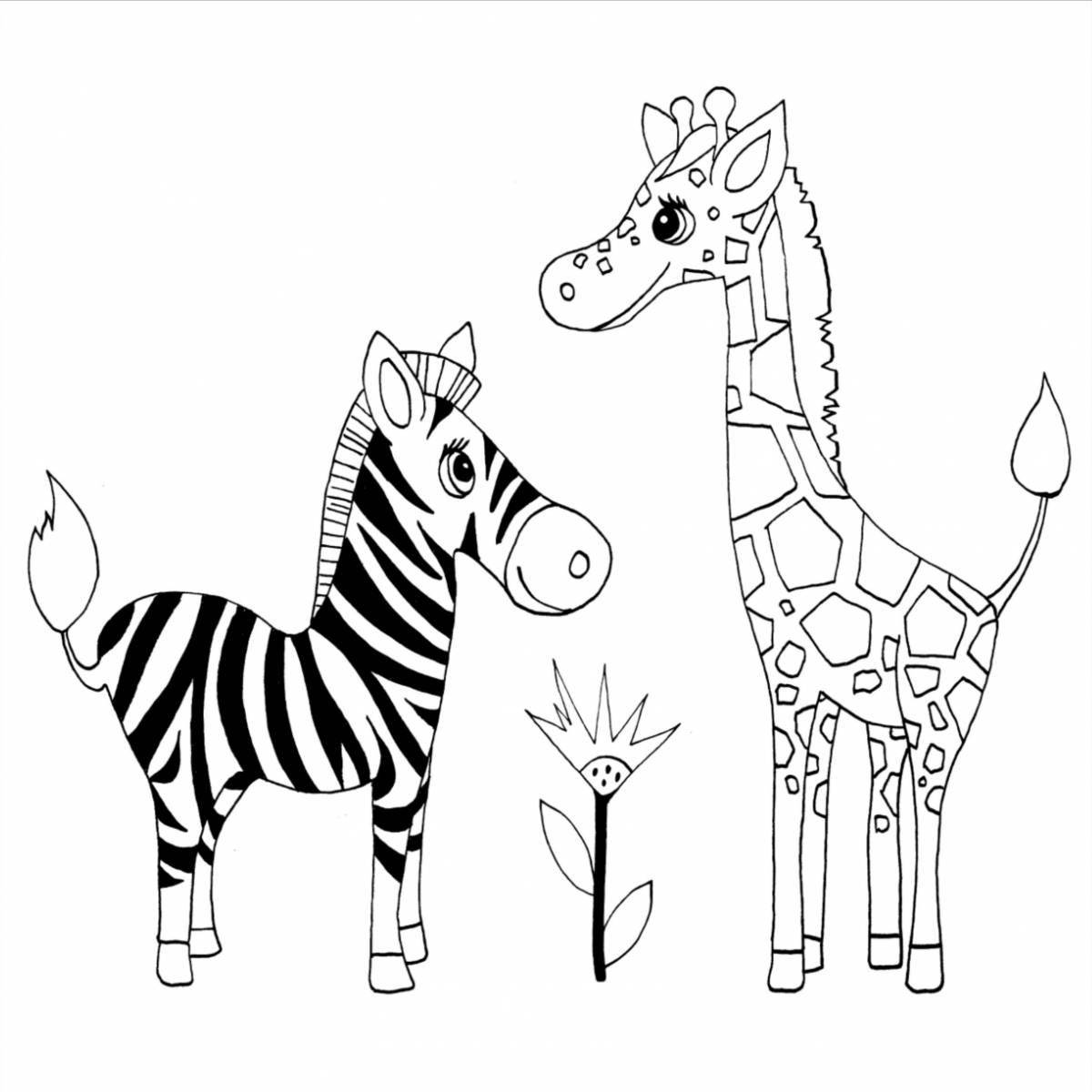 Великолепная раскраска зебры для малышей