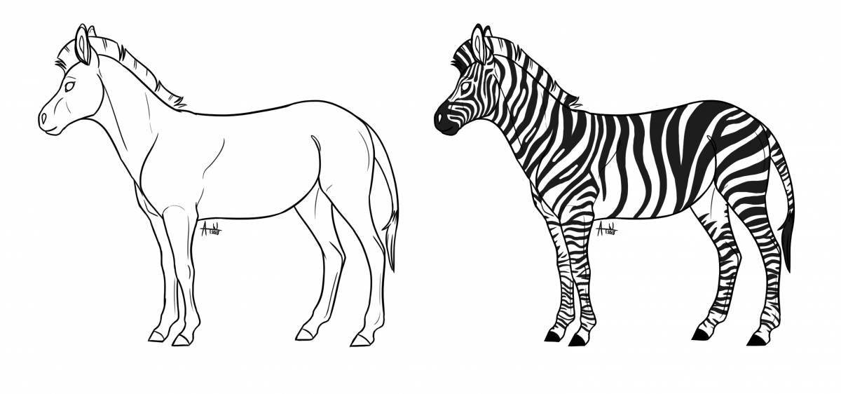 Happy zebra coloring book for kids