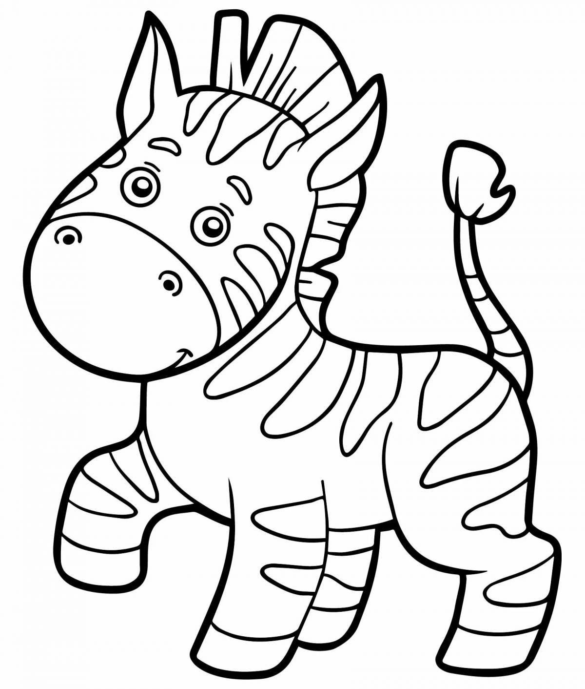 Бодрящая страница раскраски зебры для pre-k