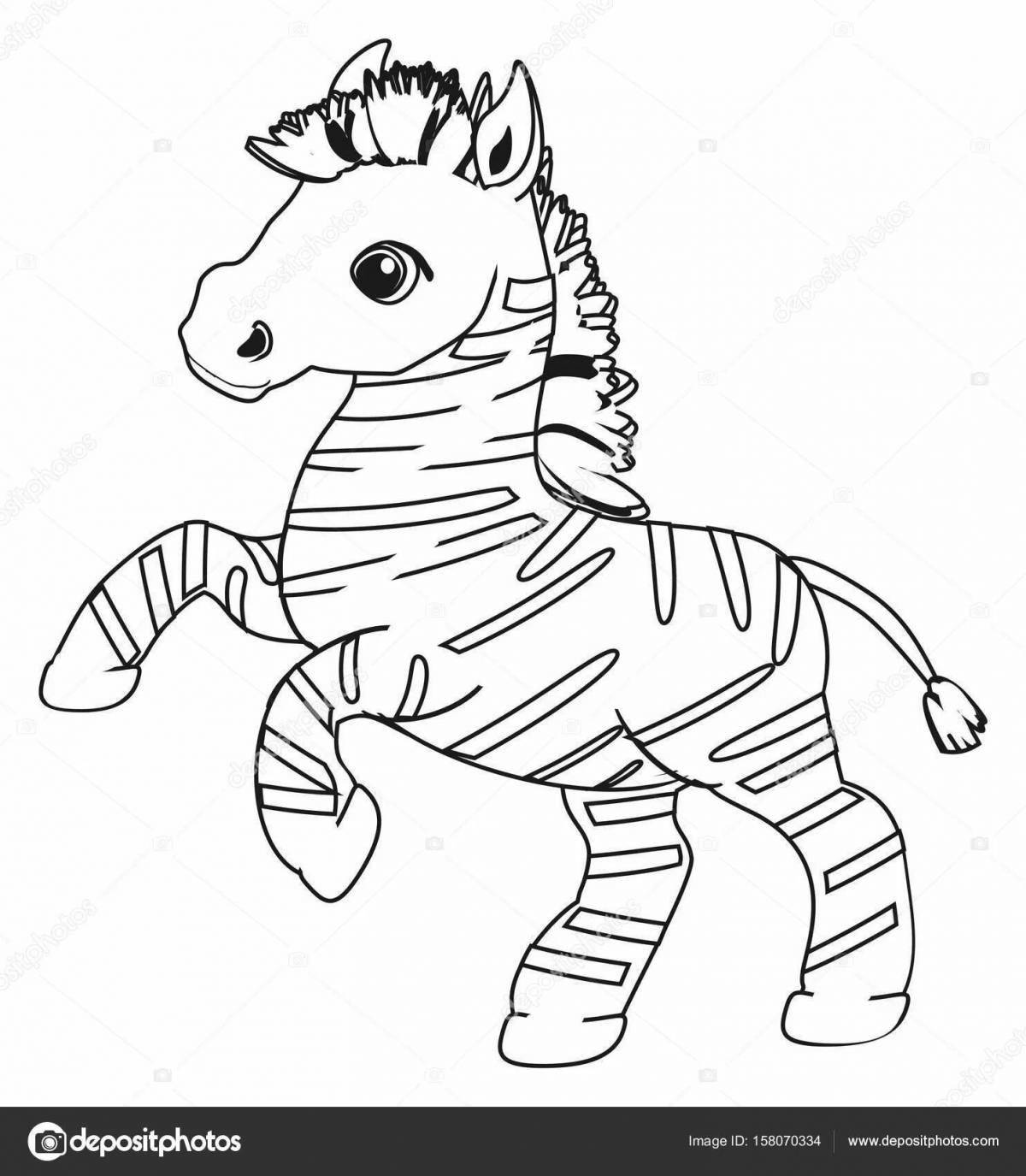 Vibrant Zebra Coloring Page for Toddlers