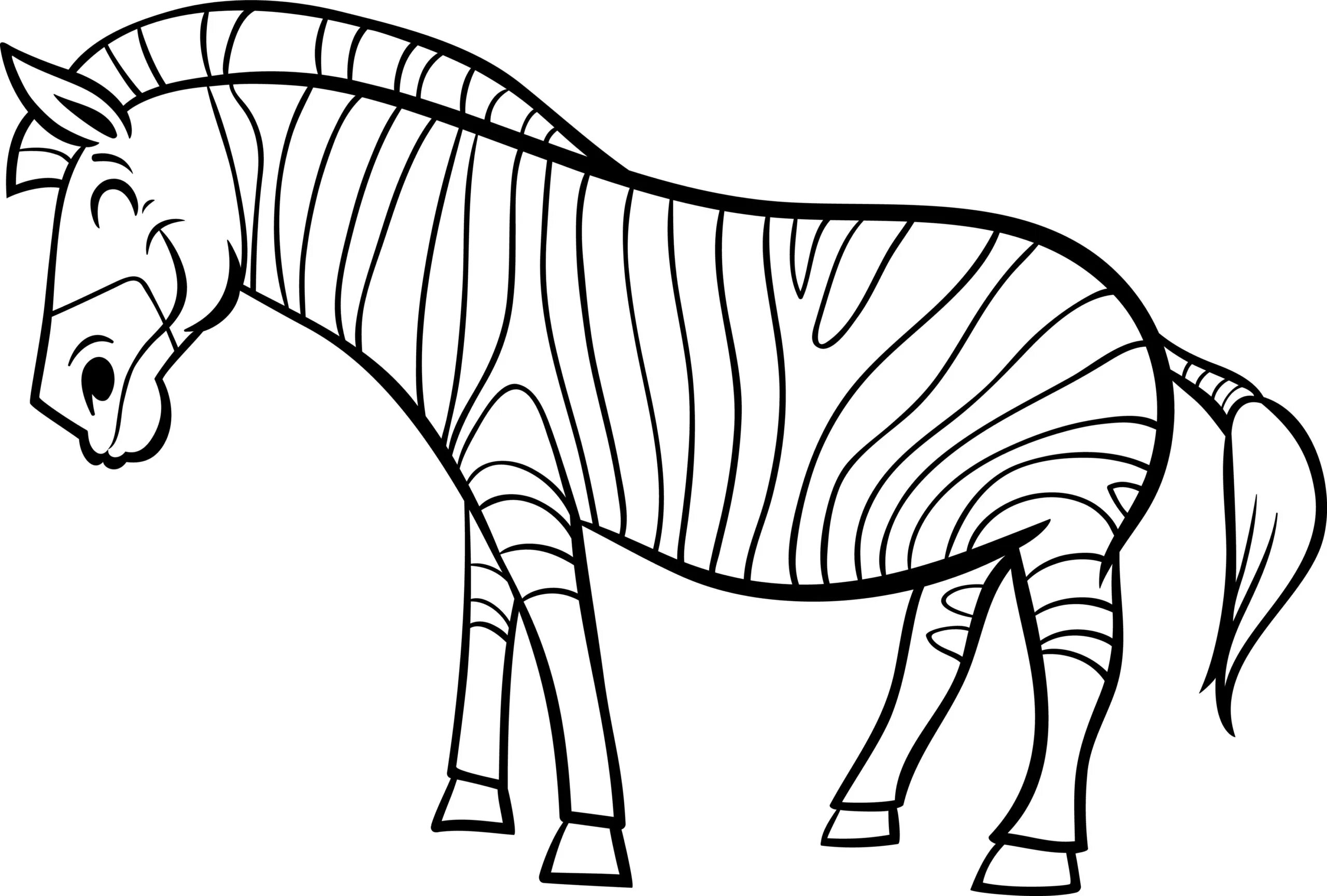 Блаженная зебра раскраски для детей