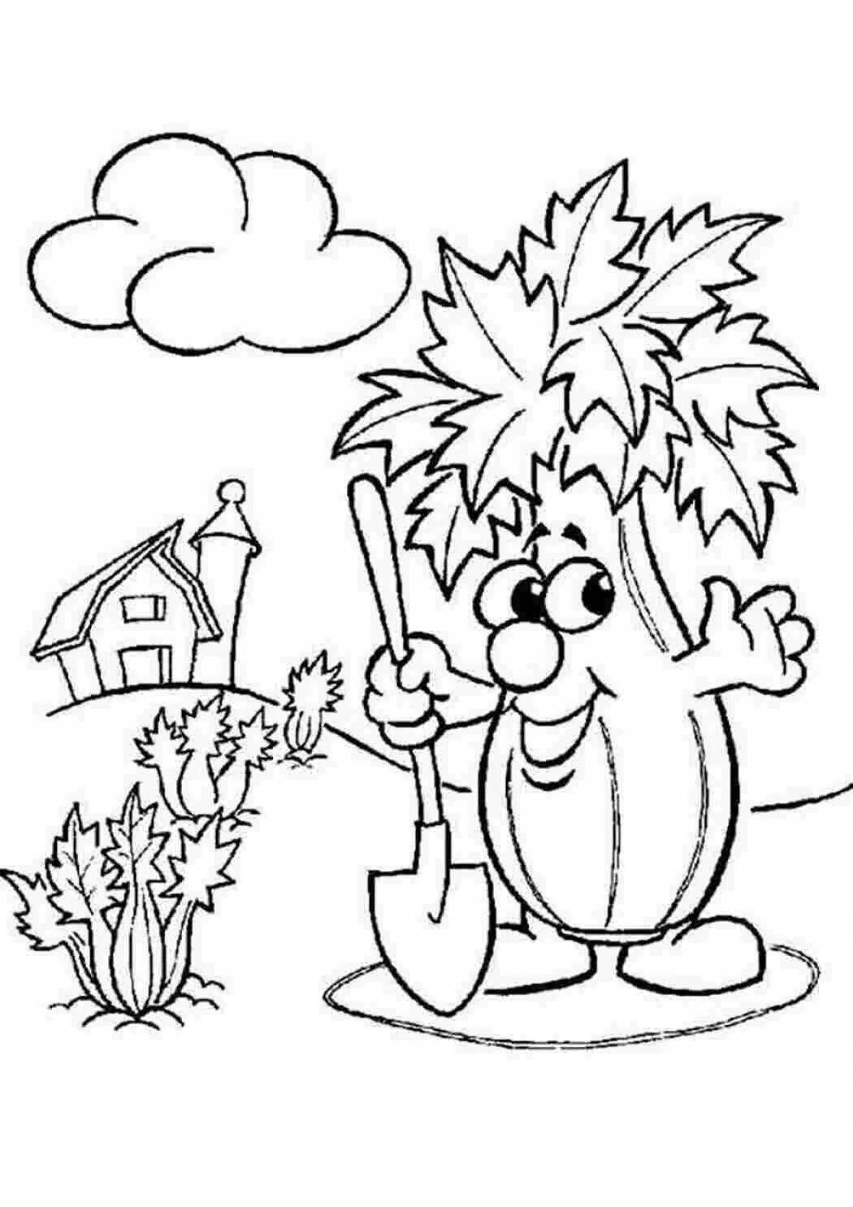 Large autumn coloring book for children 6-7 years old