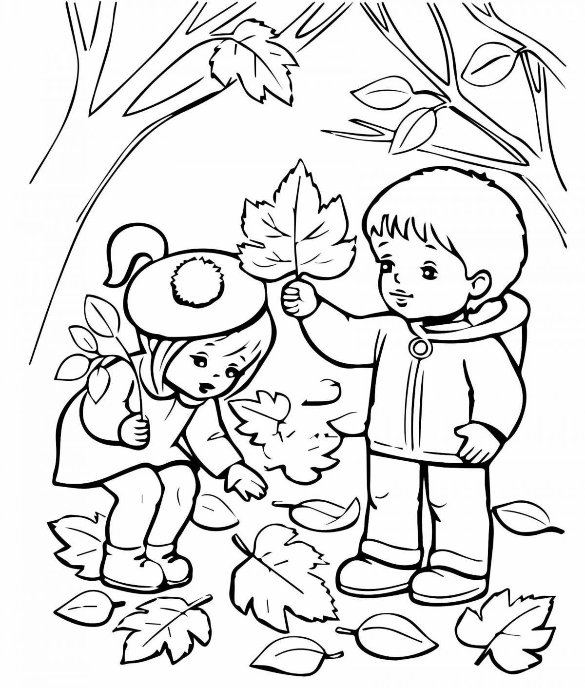A playful autumn coloring book for 6-7 year olds