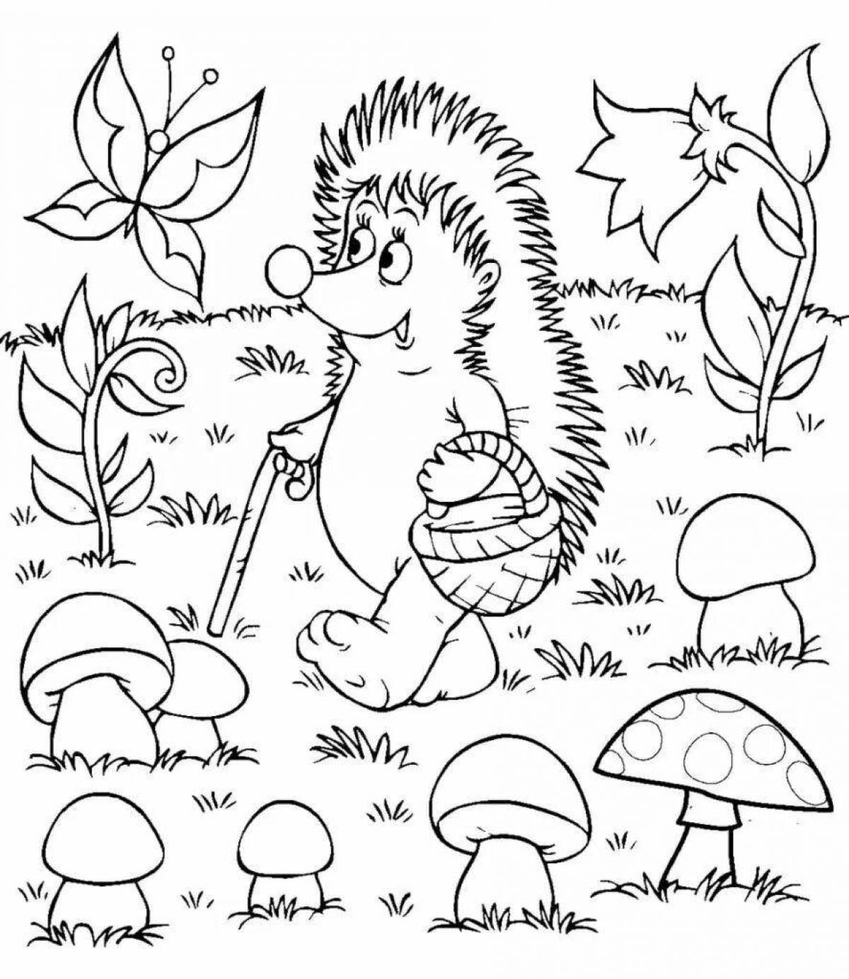 Crazy autumn coloring book for kids 6-7 years old
