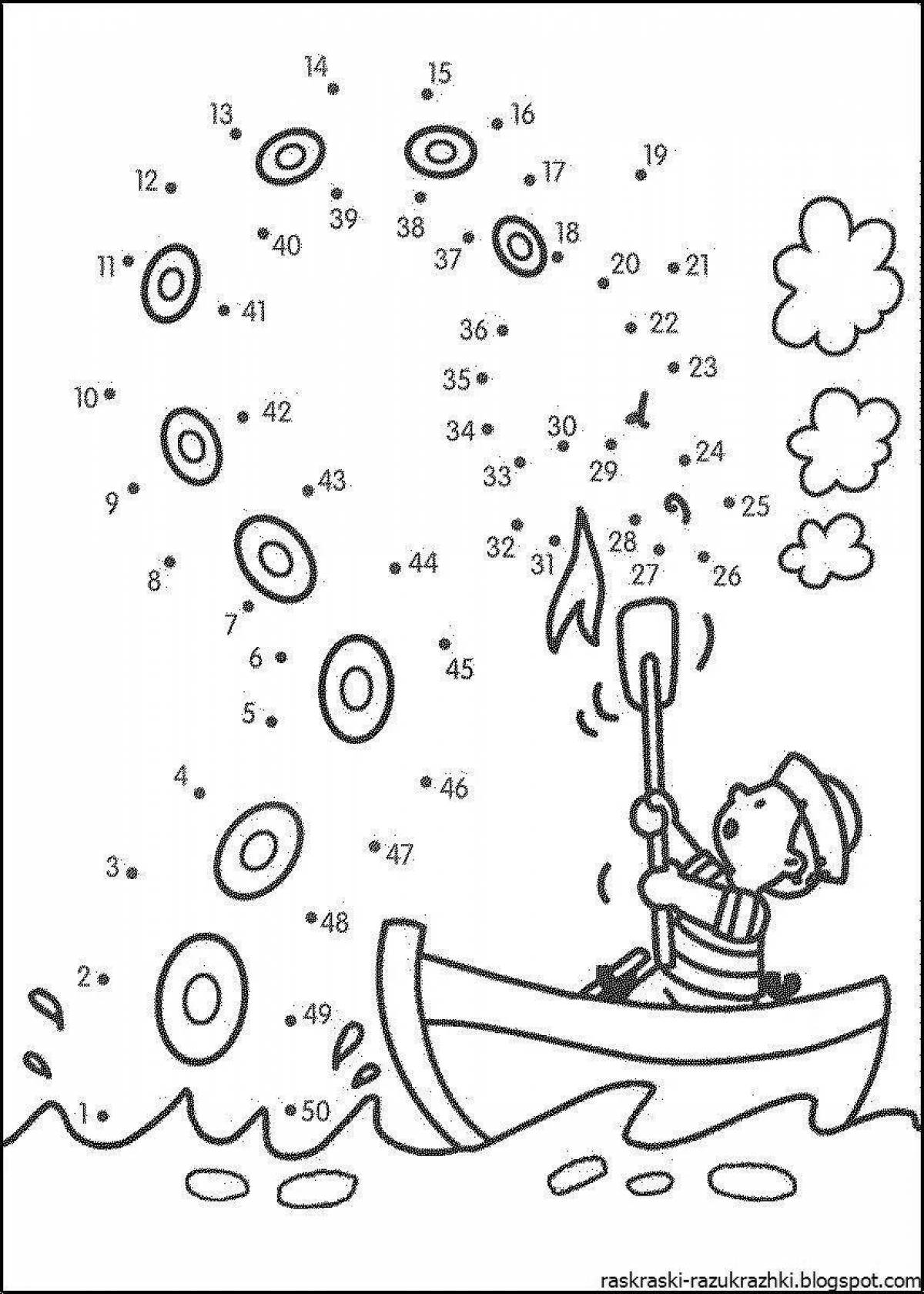 Креативная раскраска «соедини по номерам» для 7-летних