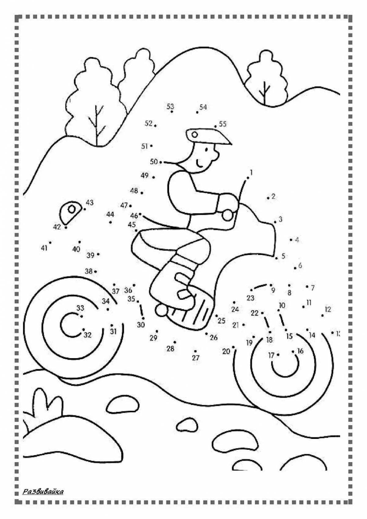 Connect by number fun coloring book for 7 year olds