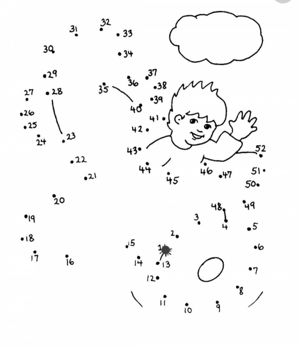 По цифрам соединить для детей 7 лет #2