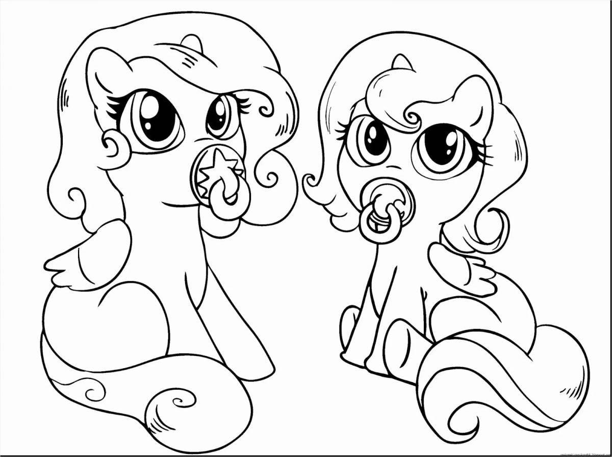 Magic pony coloring for girls 4-5 years old