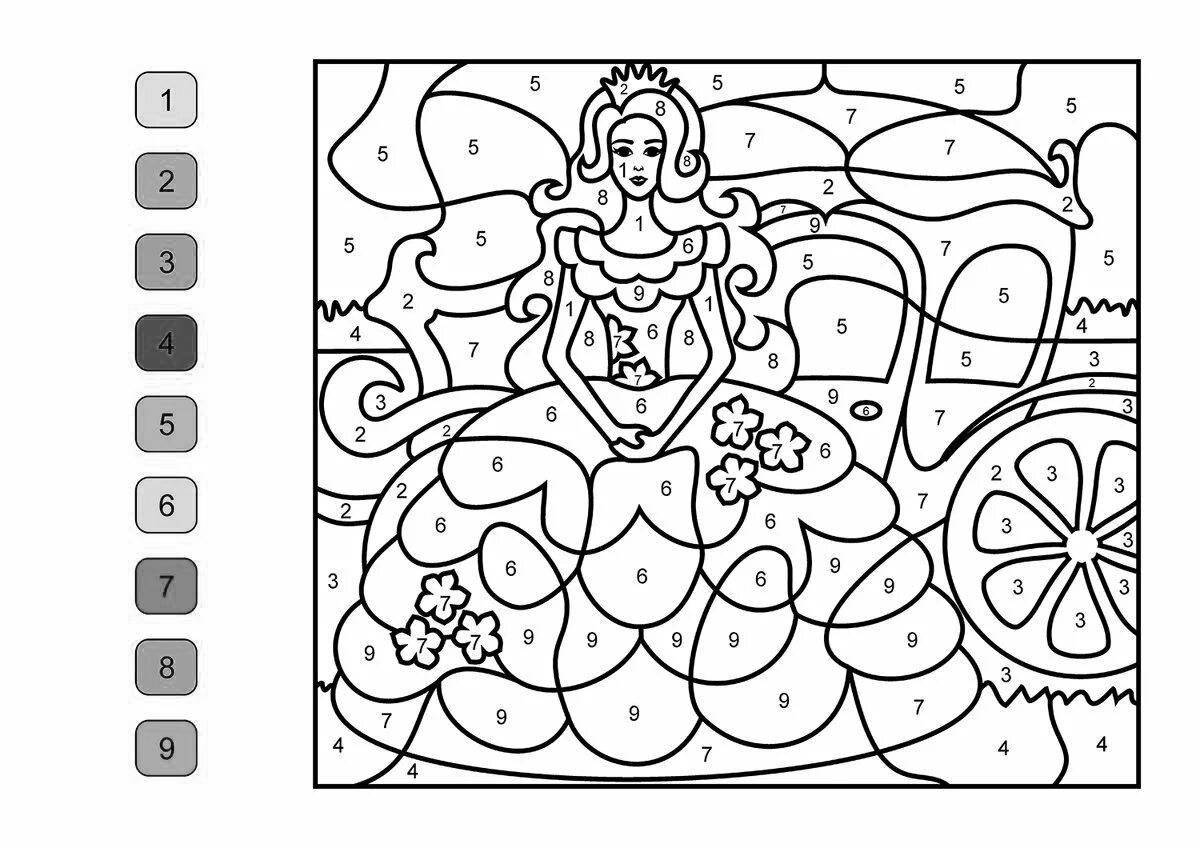 Color-frenzy coloring page game for girls 4-5 years old