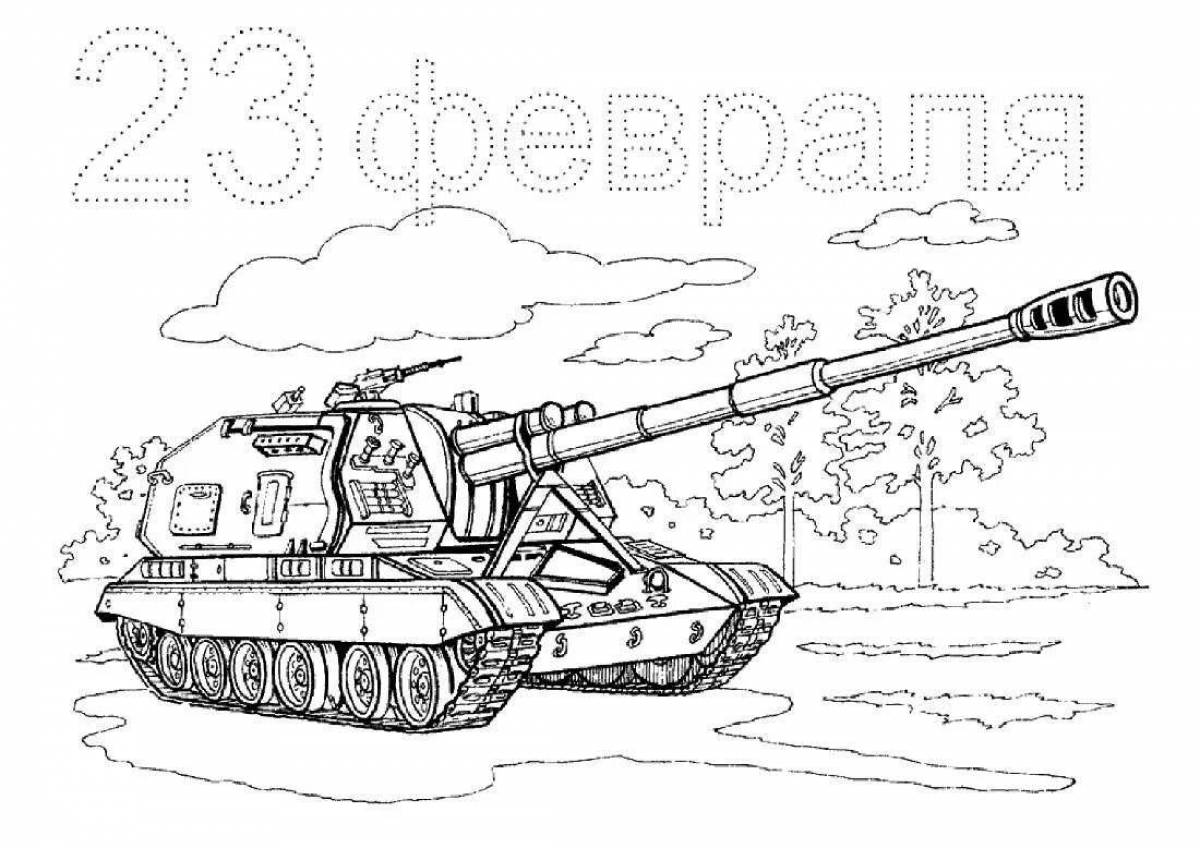 Coloring page cheerful defender of the fatherland
