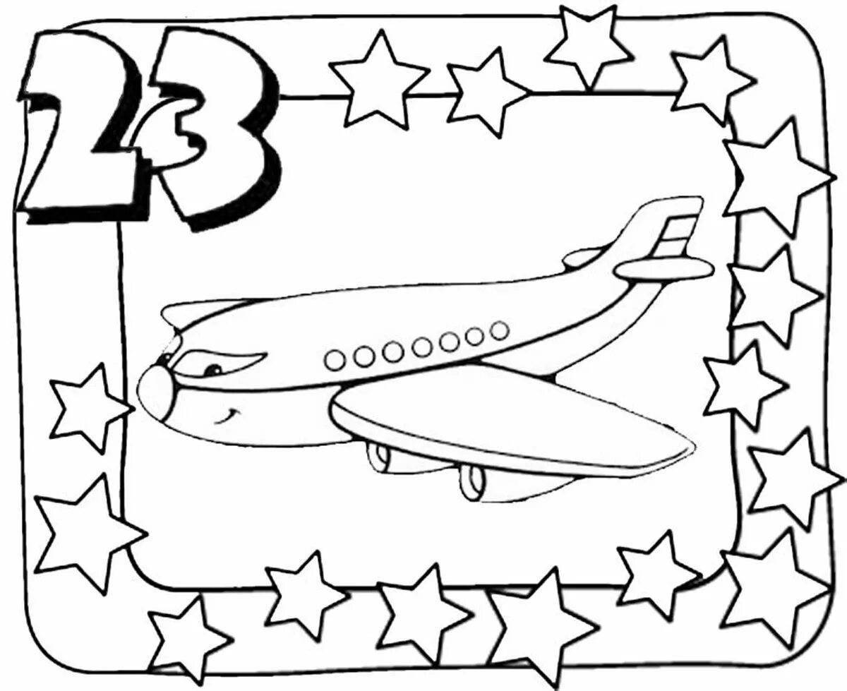 Coloring page Happy Defender of the Fatherland Day