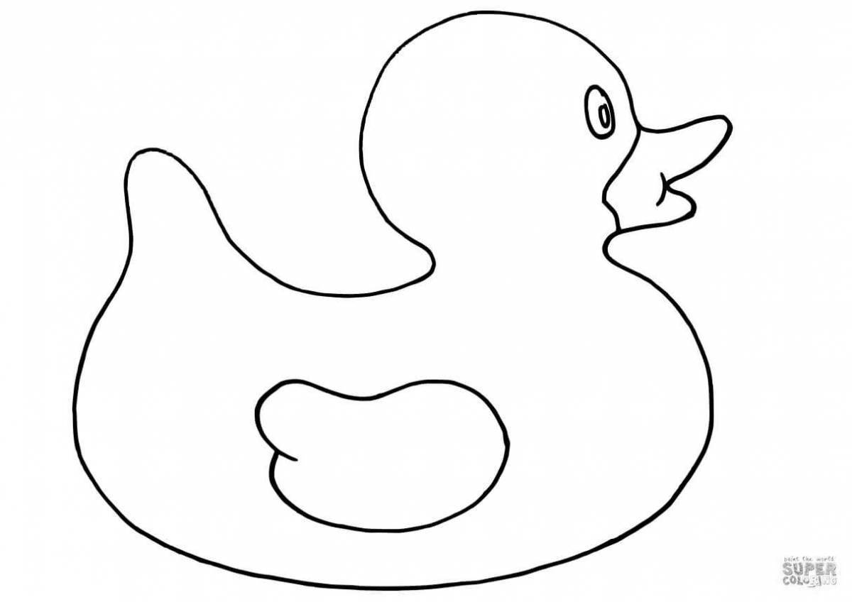 Colorful Dymkovo toy duck coloring book for kids
