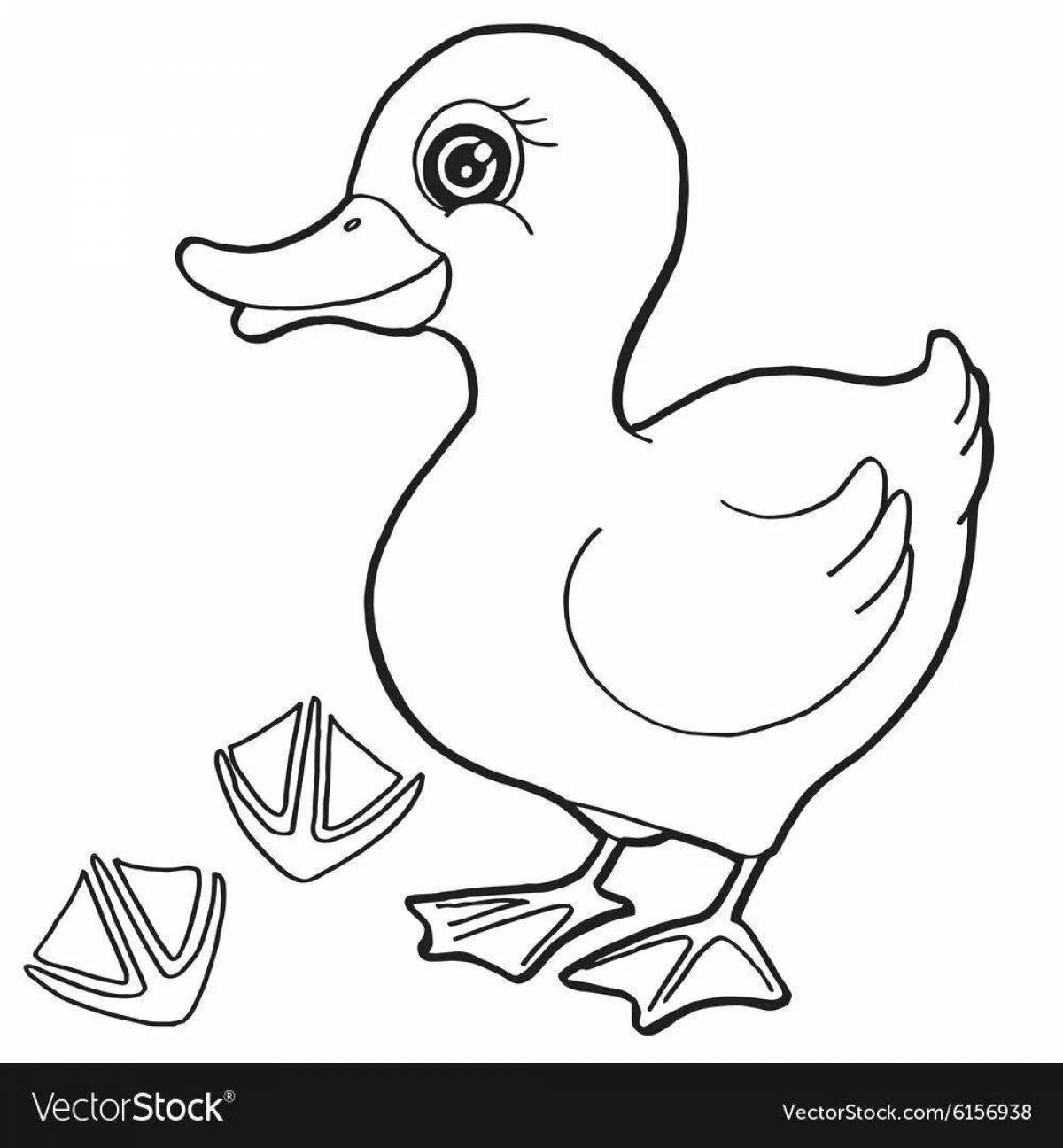 Entertaining coloring template Dymkovo toy duck