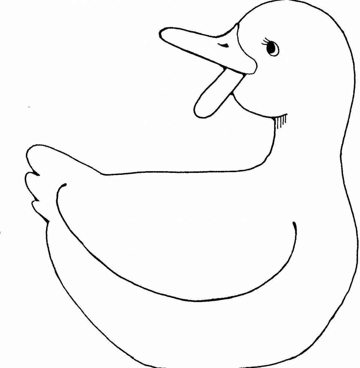 Adorable Dymkovo duck toy coloring book for children