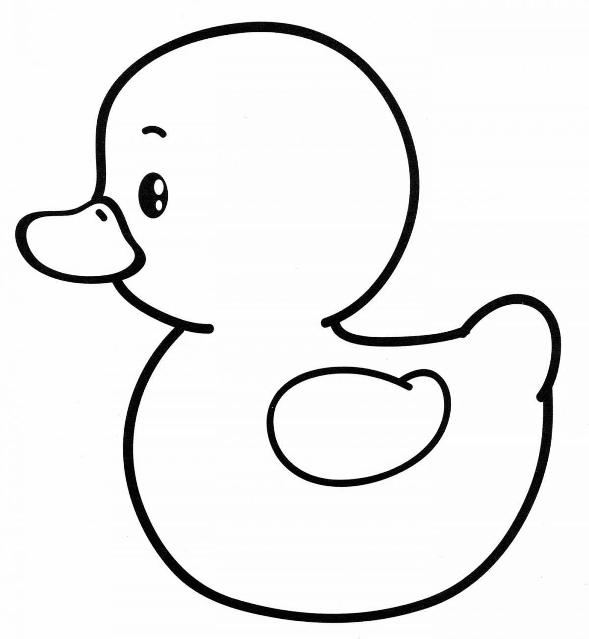 Cute Dymkovo duck toy coloring book for kids