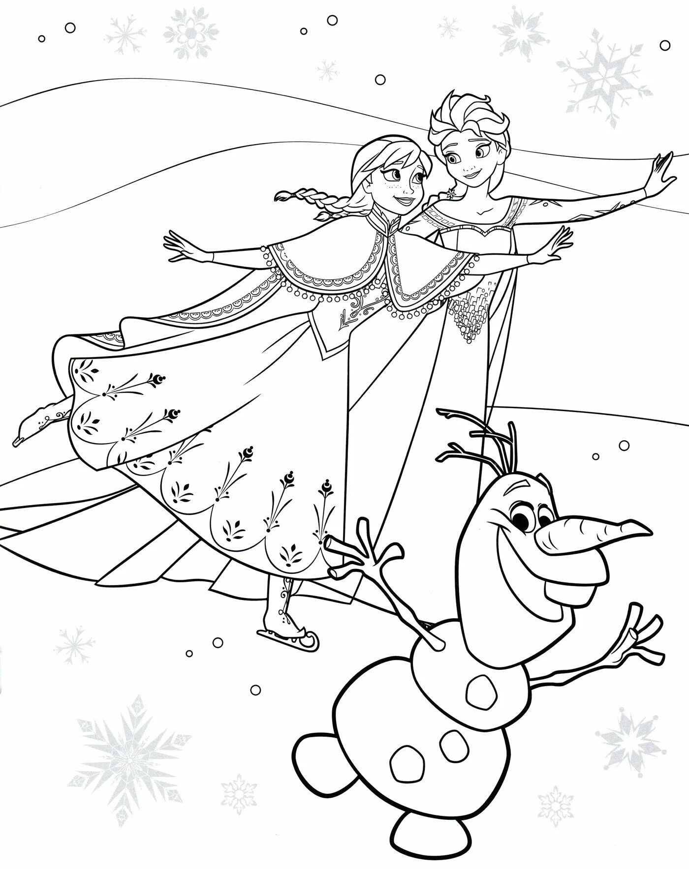 Coloring page ecstatic cold heart for children 6-7 years old