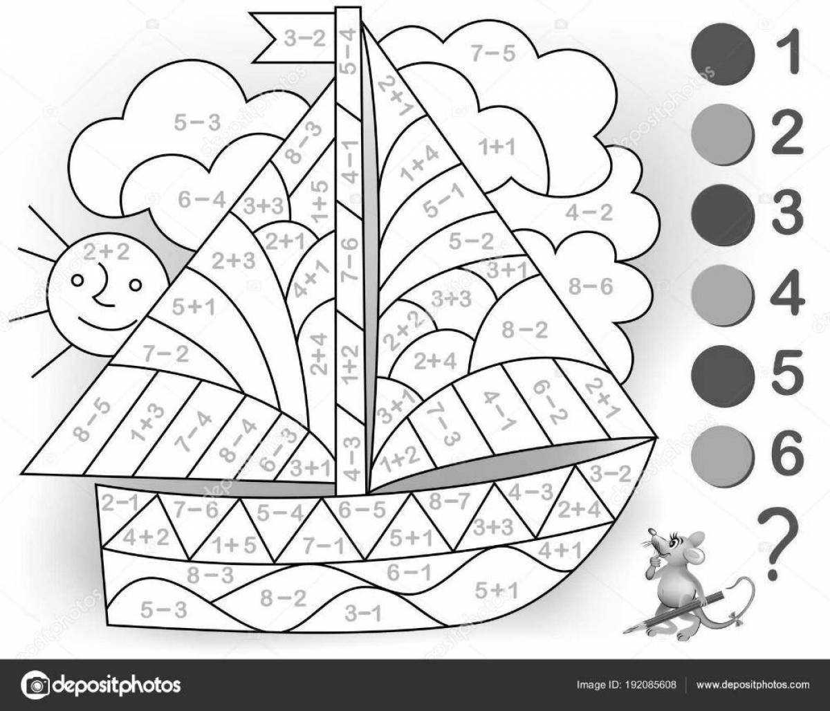 A fun math coloring book for 6-7 year olds