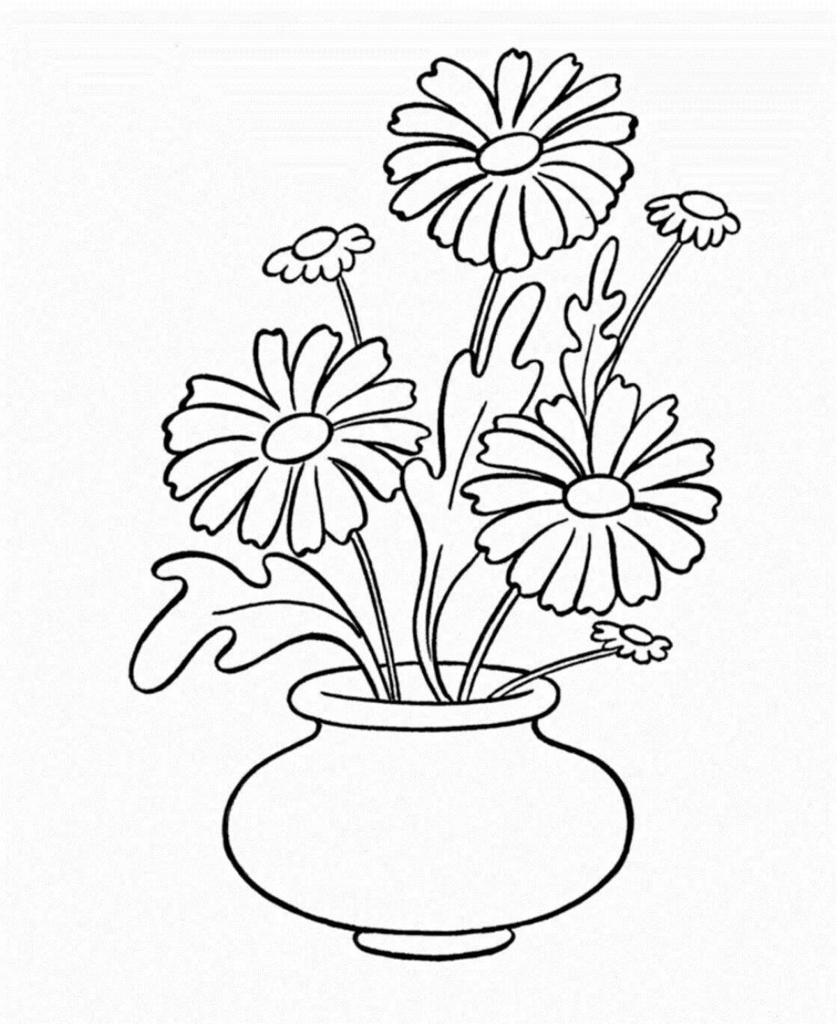 Playful coloring flowers for mom