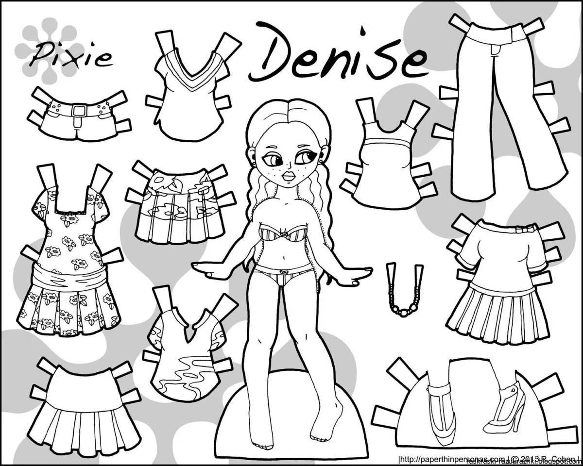 Great coloring paper doll lol