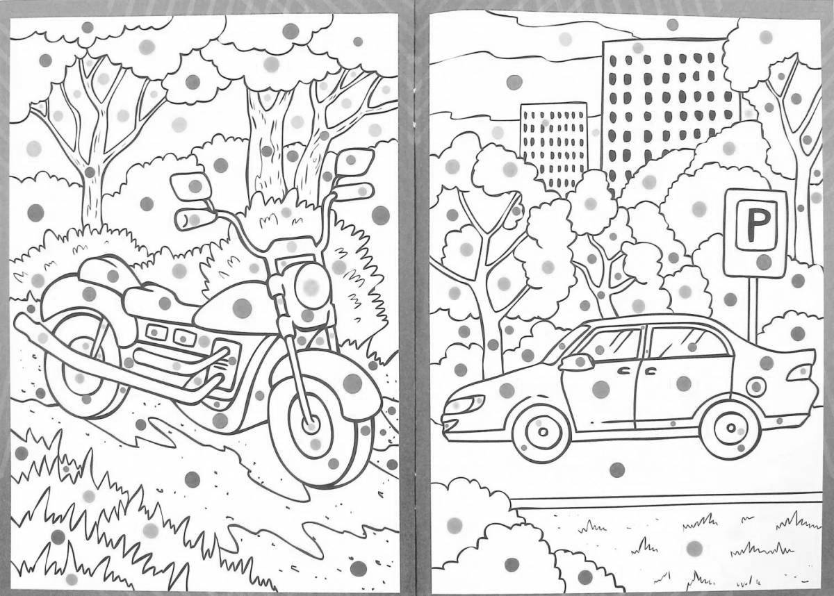 A fascinating coloring book with a car number for children 5-6 years old