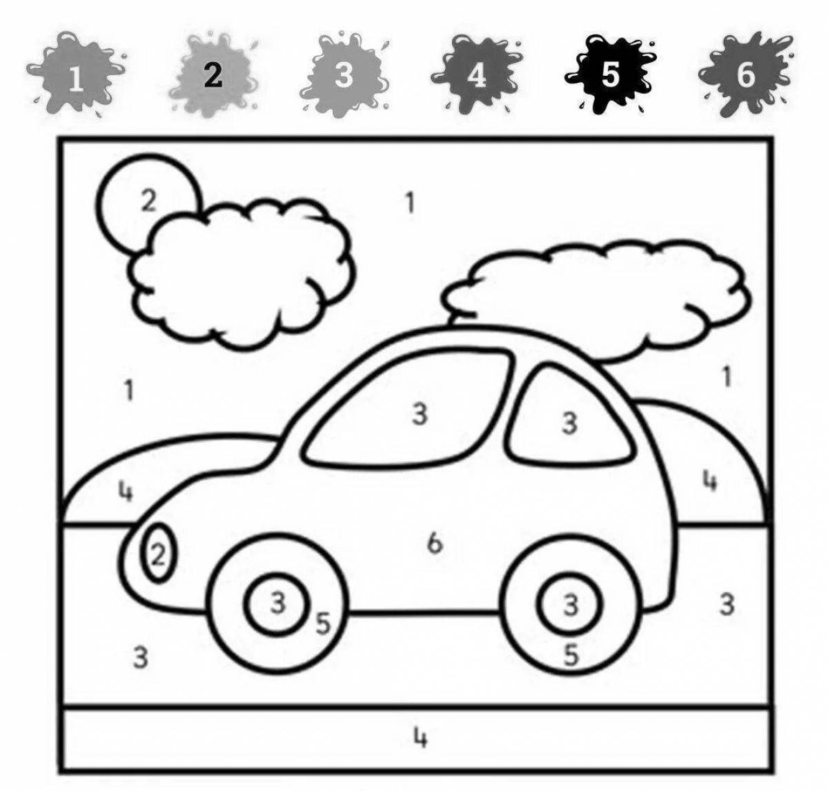 Раскраска «выдающийся автомобильный номер» для детей 5-6 лет