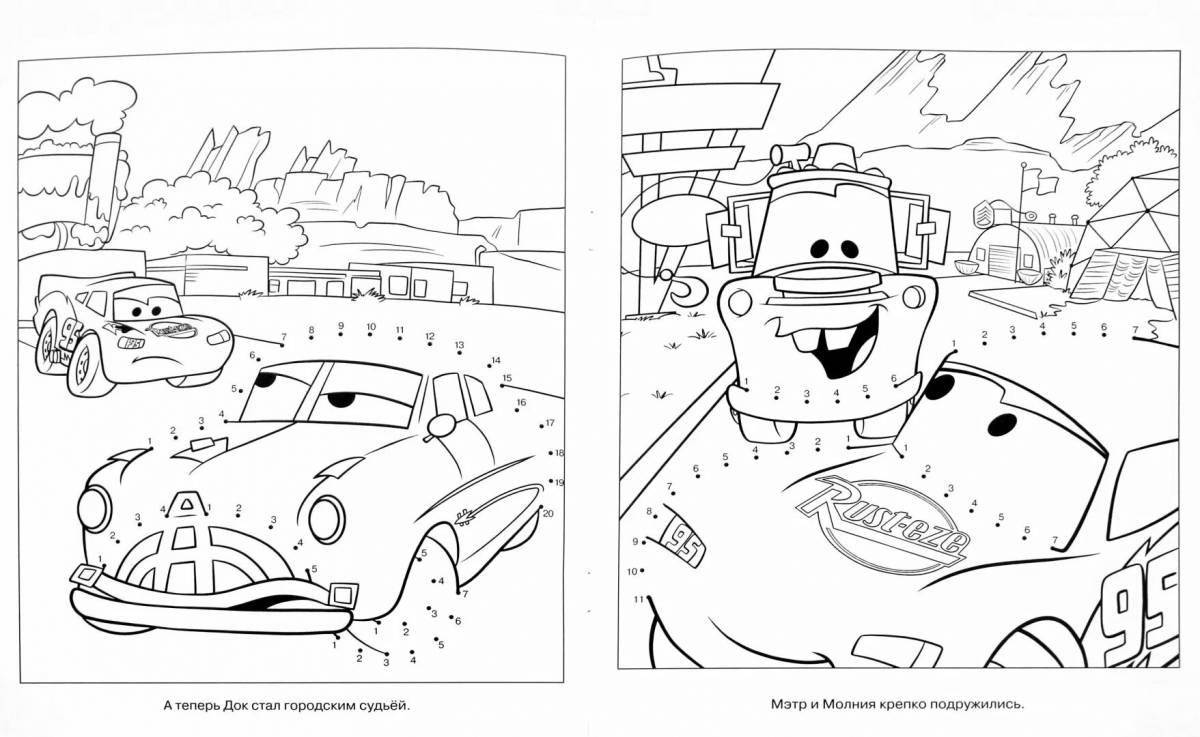 Sweet car number coloring page for 5-6 year olds