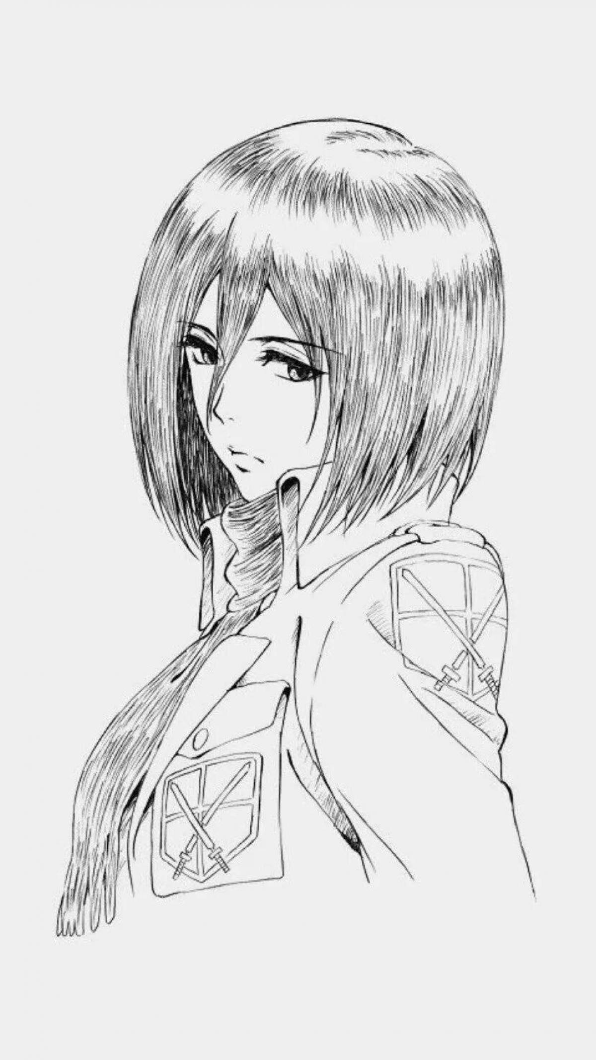 Funny coloring mikasa