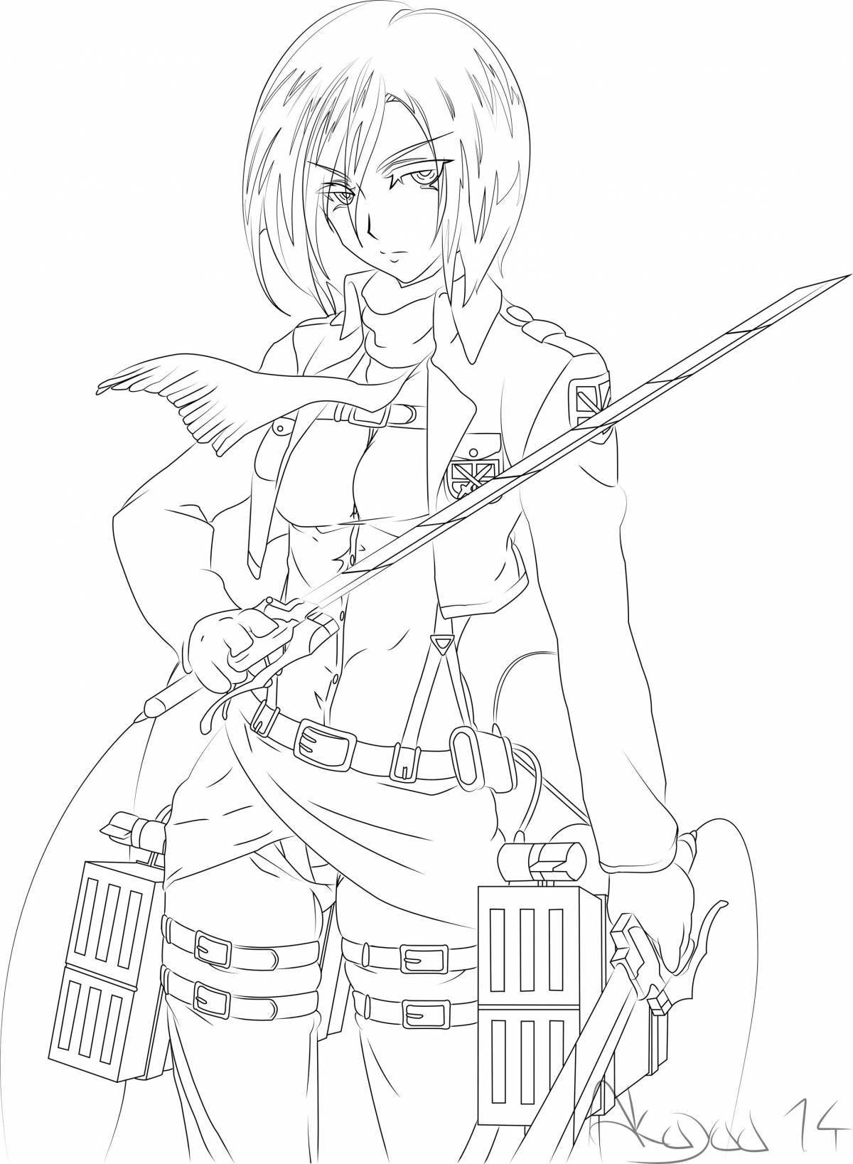 Coloring dazzling mikasa