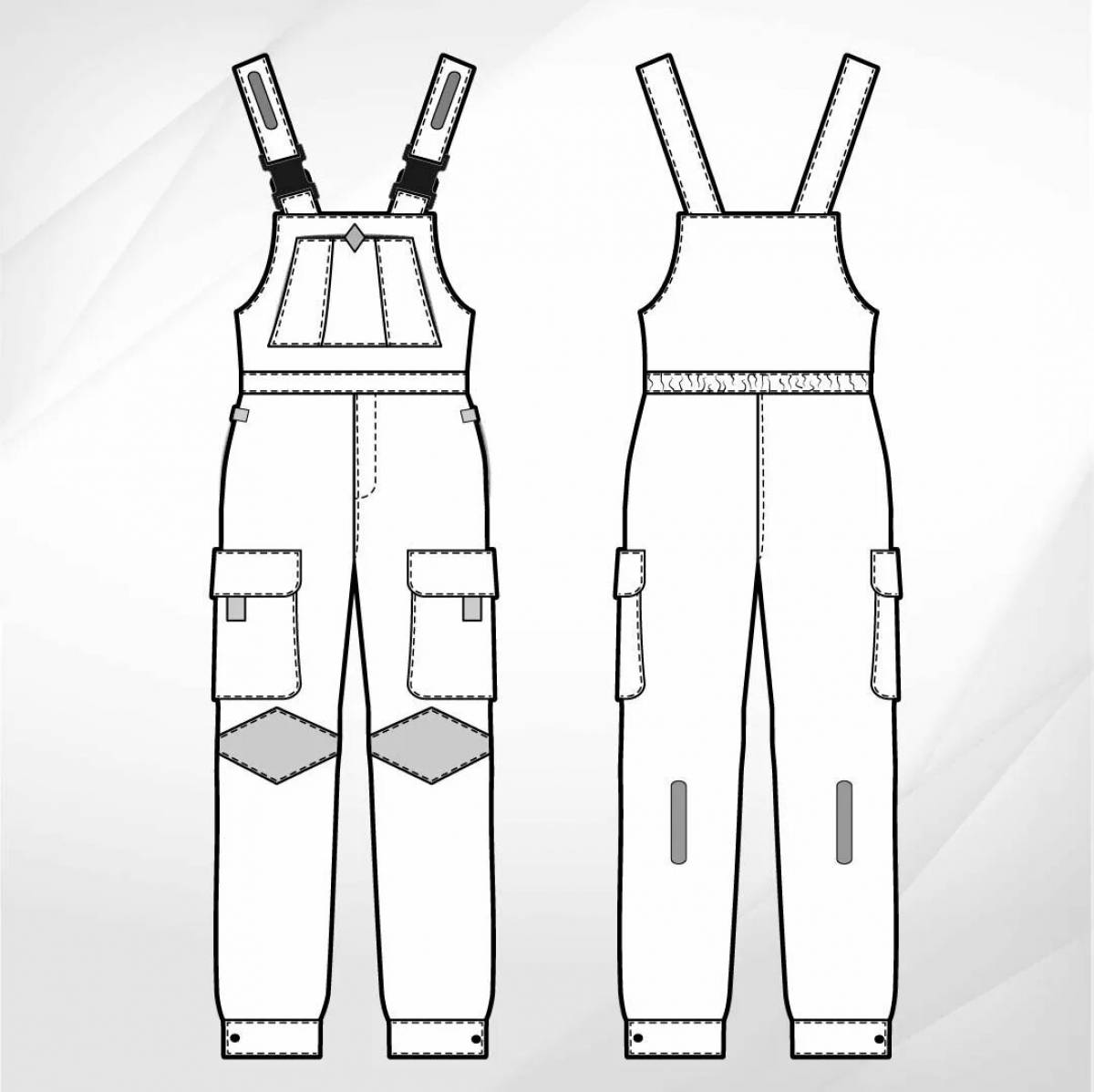 Полукомбинезон с накладными карманами. Эскиз комбинезона. Комбинезон мужской эскиз. Рабочий эскиз одежды. Детский полукомбинезон эскиз.