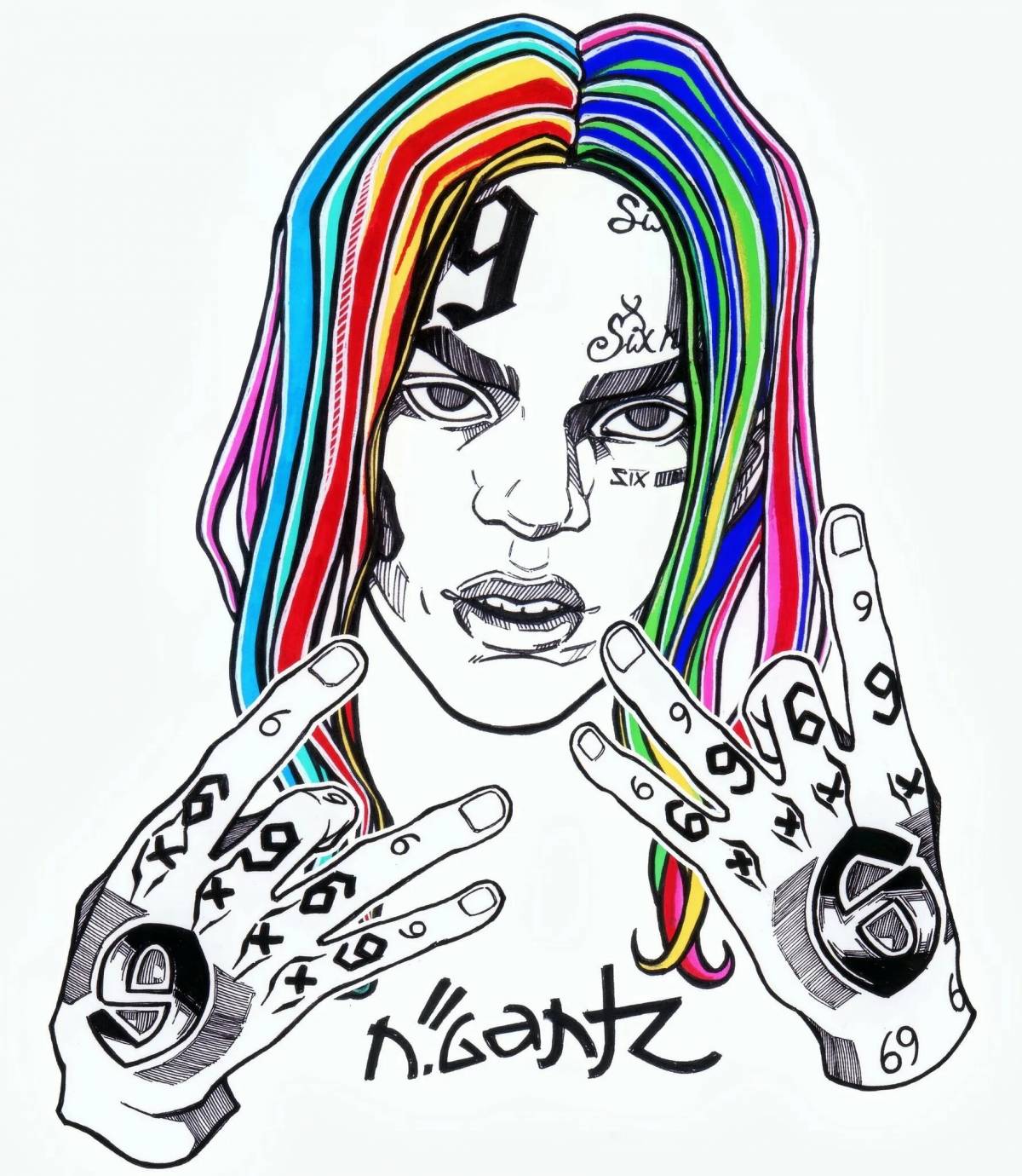 6ix9ine арт Gotti