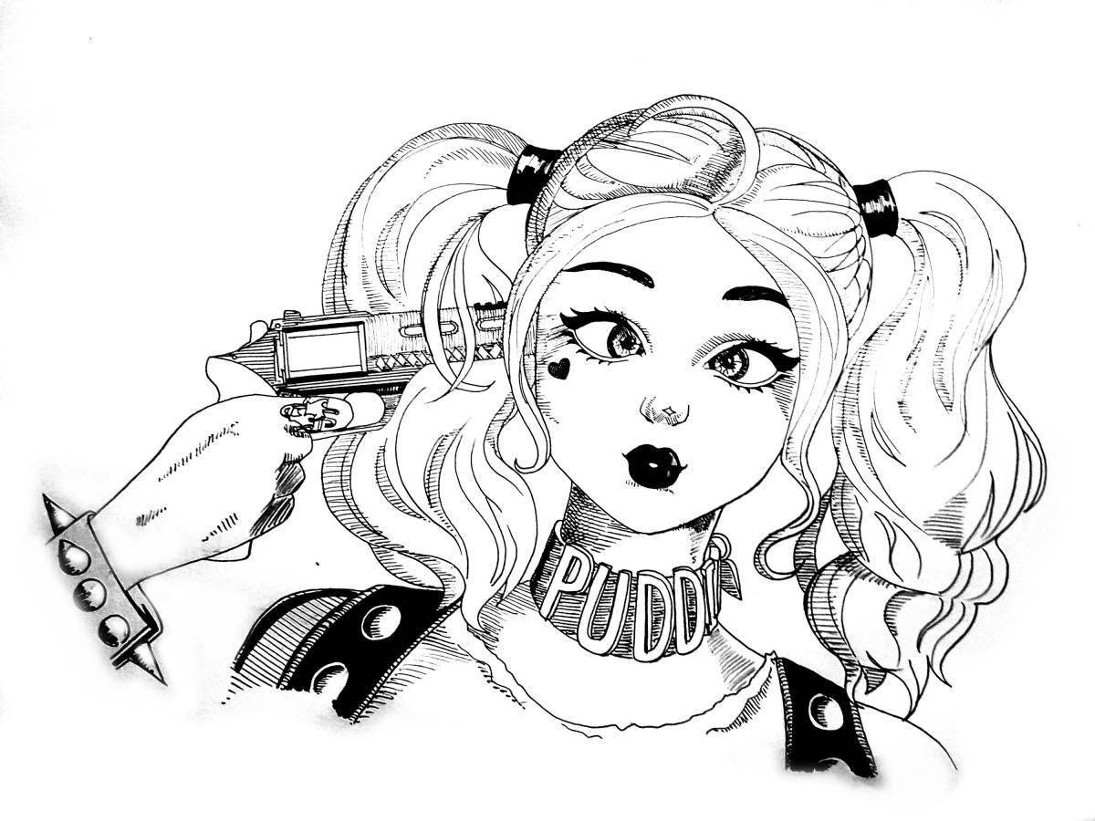 Harley queen para colorear