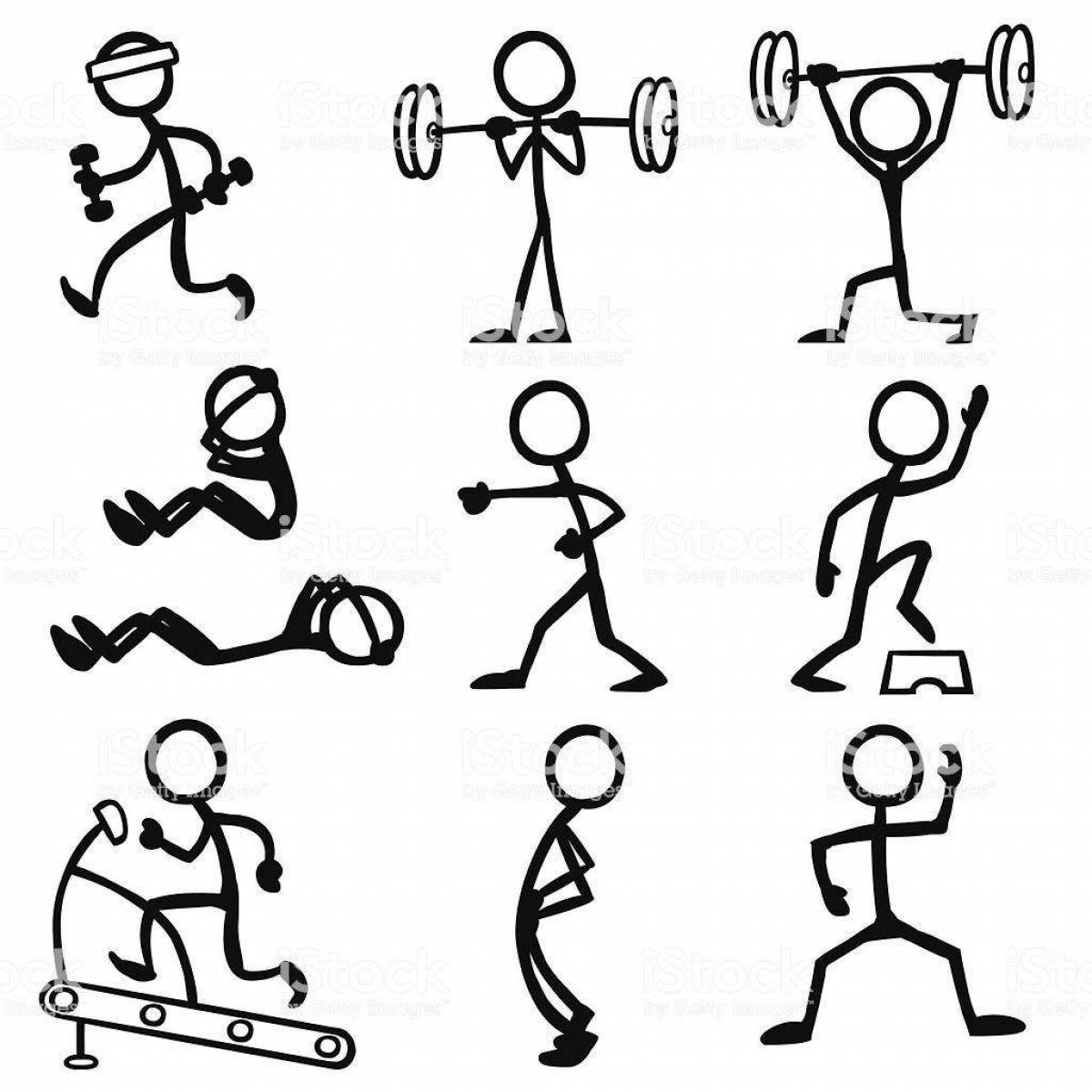 Движение стике. Рисование человечков в разных спортивных позах. Человечек рисунок. Человечки схематично в движении. Фигура человечка.