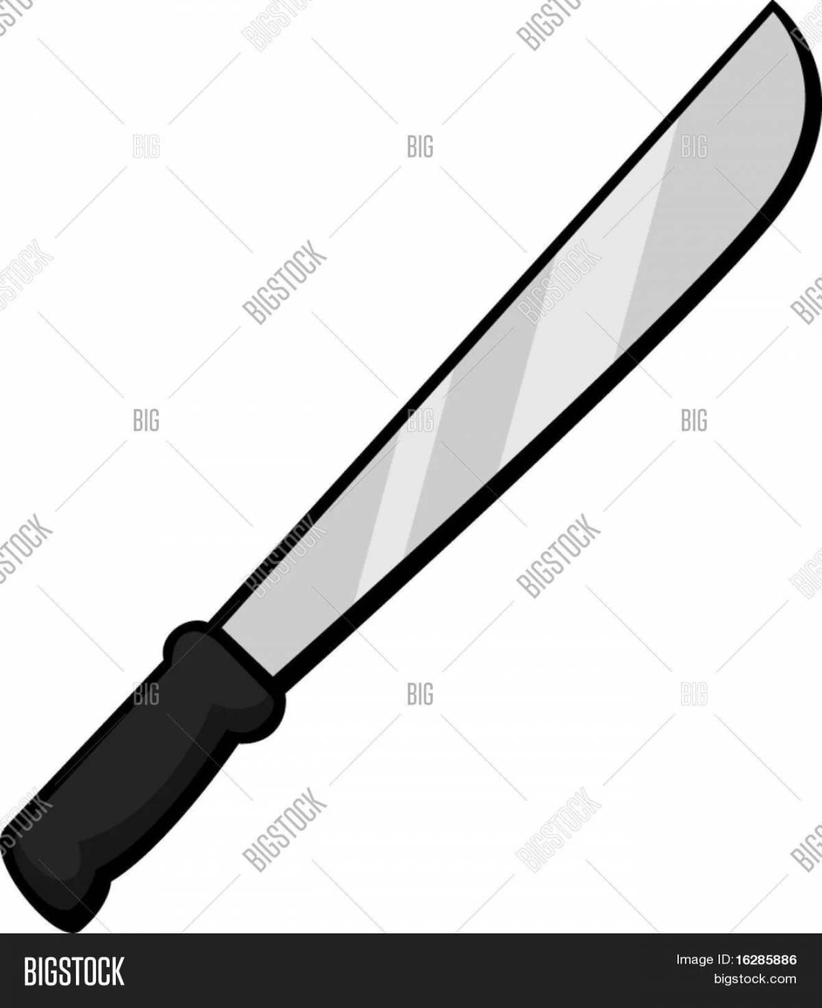 Playful machete coloring page