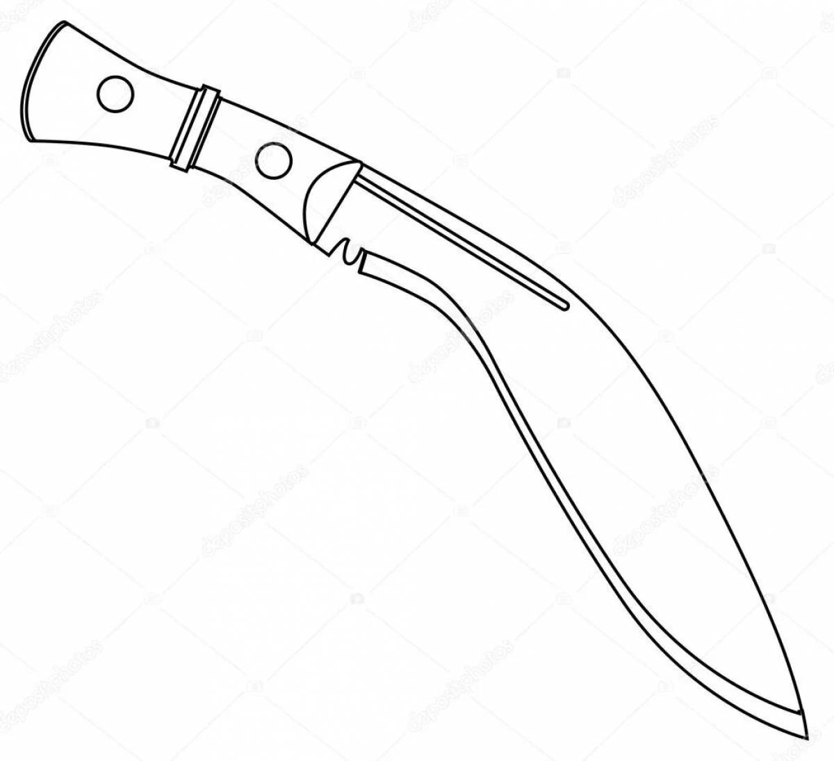 Adventurous machete coloring page