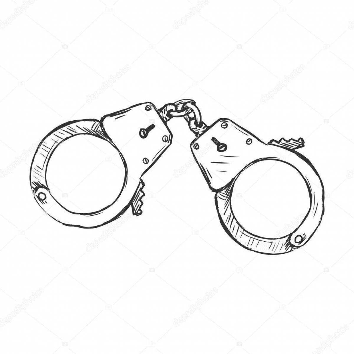 Intricate handcuffs coloring page