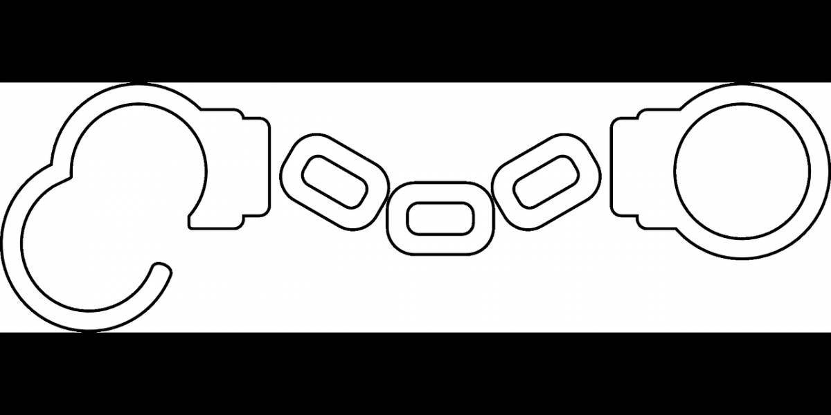 Detailed handcuffs coloring page