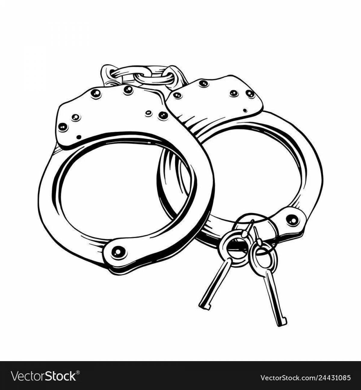 Handcuffs fun coloring book