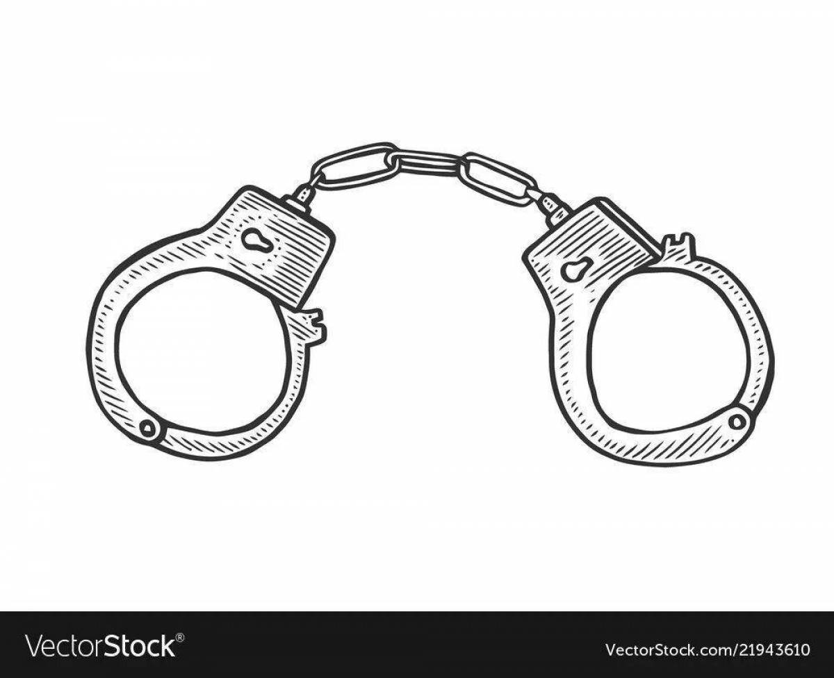 Coloring book bold handcuffs